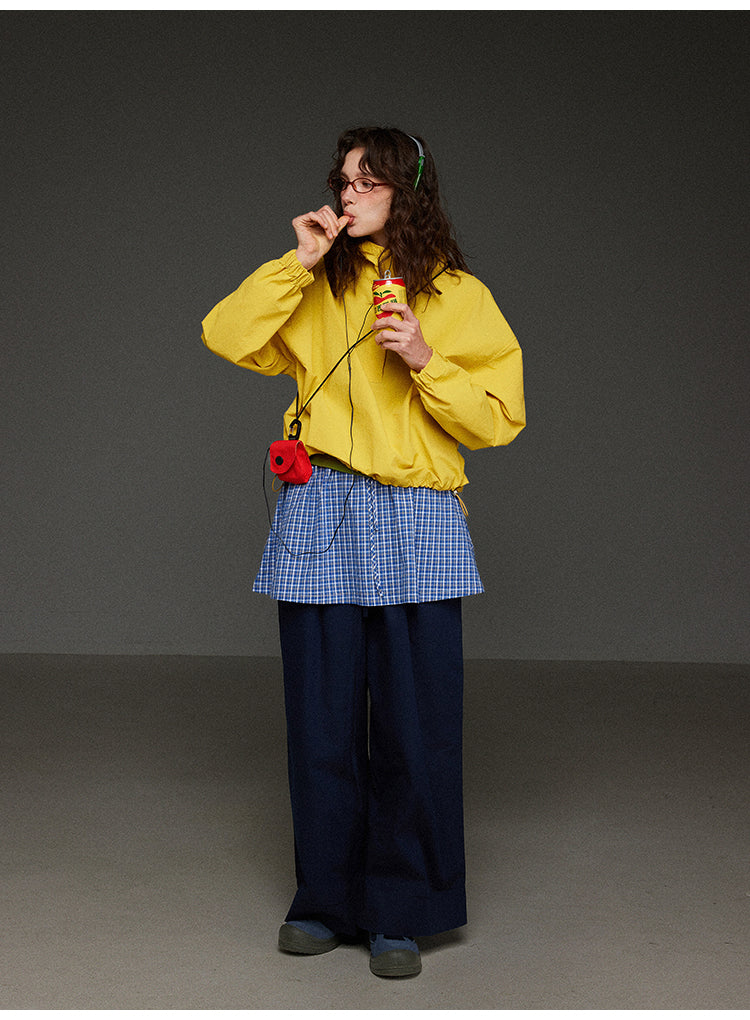 軽やかなハーフジップ連帽ジャケットレディース