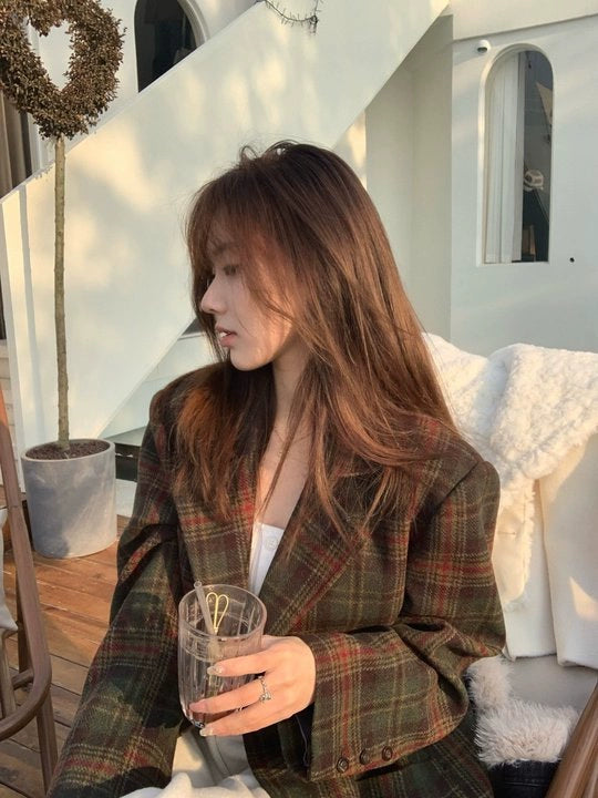 ヘリテージチェック ウールブレザー