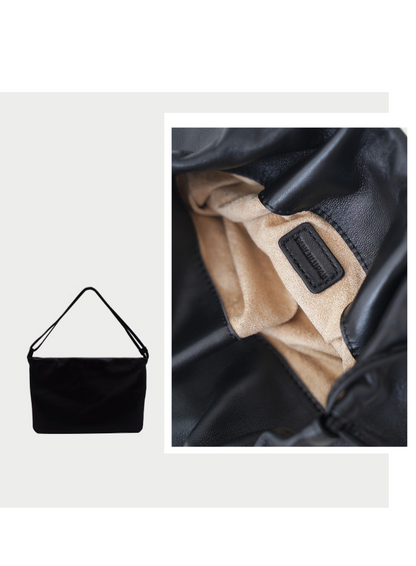 ニッチレザーギャザーショルダーバッグ