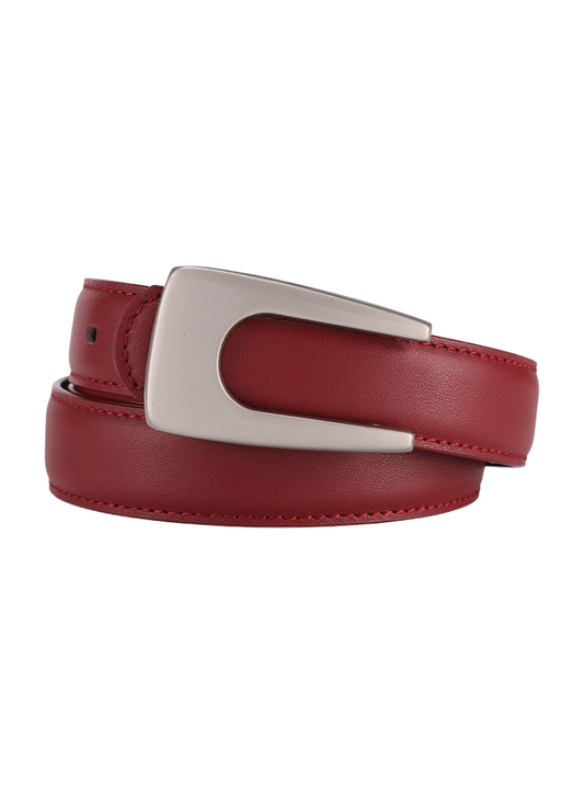 ヴィンテージレッド スリムレザーベルト（本革）