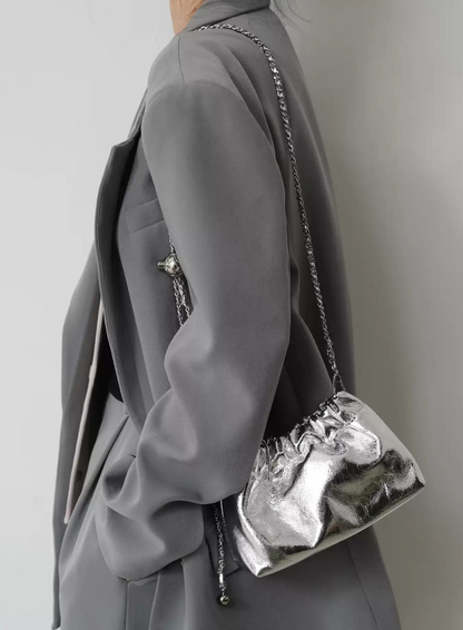 オイルワックスレザー ギャザーショルダーバッグ