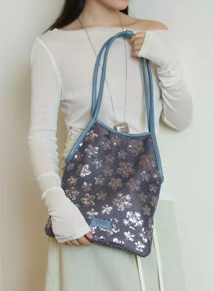 「Broken Light Picks Up Dreams」キラキラ光るスパンコールショルダーバッグ