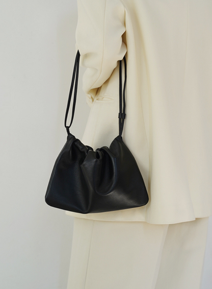 ニッチレザーギャザーショルダーバッグ