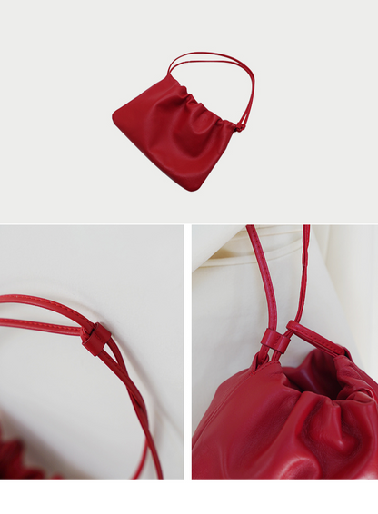 ニッチレザーギャザーショルダーバッグ