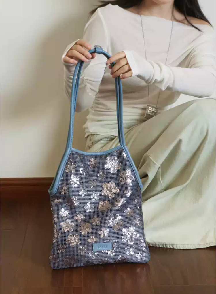 「Broken Light Picks Up Dreams」キラキラ光るスパンコールショルダーバッグ