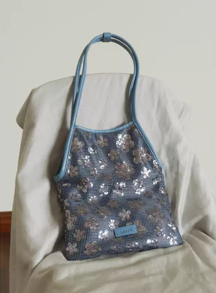 「Broken Light Picks Up Dreams」キラキラ光るスパンコールショルダーバッグ