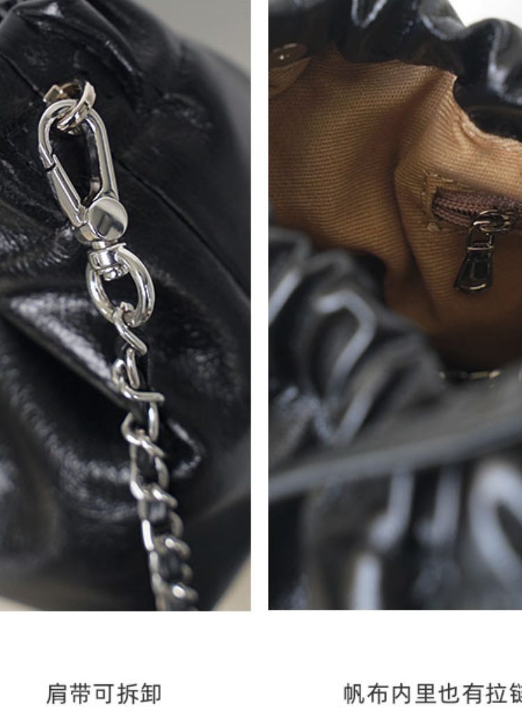 オイルワックスレザー ギャザーショルダーバッグ