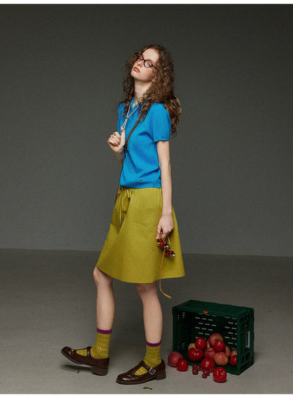 ウール混 ヴィンテージジップポロニット