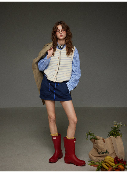 ストライプニットベスト