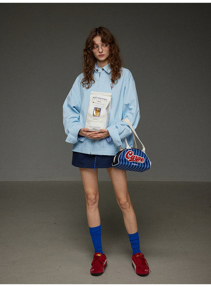 コットンロープストレッチウエストA字型ショートスカート