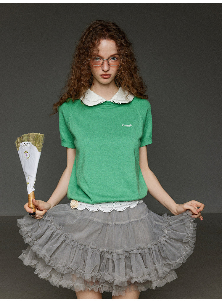 レースメッシュティアードスカート