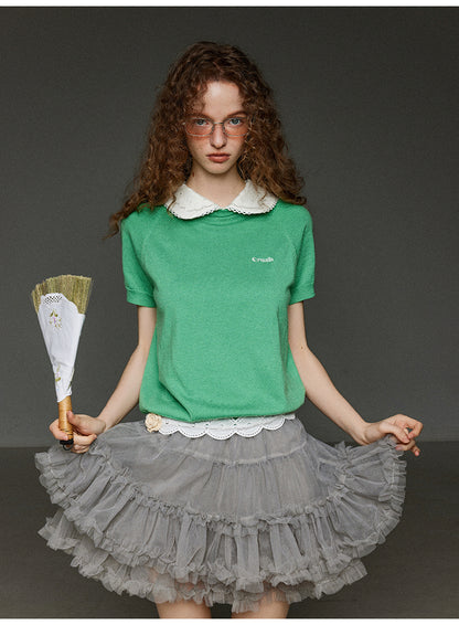 レースメッシュティアードスカート