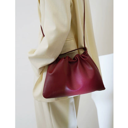 ニッチレザーギャザーショルダーバッグ