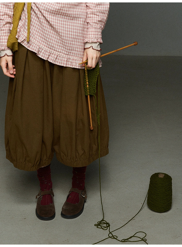 ヴィンテージ風 南瓜ランタンパンツ（7分丈ワイド）