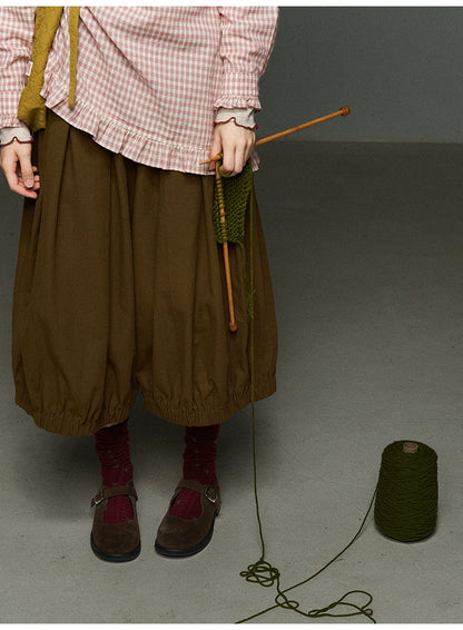 ヴィンテージ風 南瓜ランタンパンツ（7分丈ワイド）