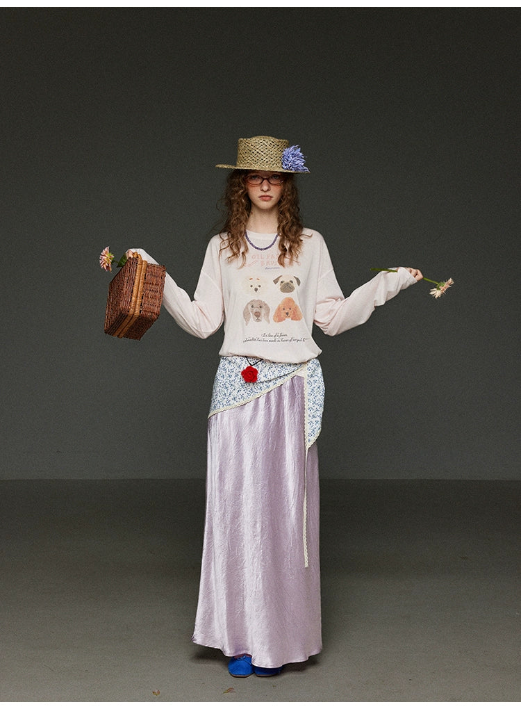 アセテート イレギュラー ストレートスカート