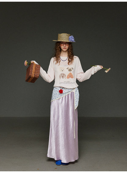 アセテート イレギュラー ストレートスカート