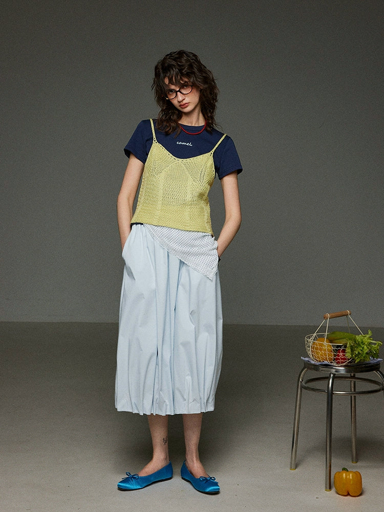 レトロレイヤードニットキャミソール