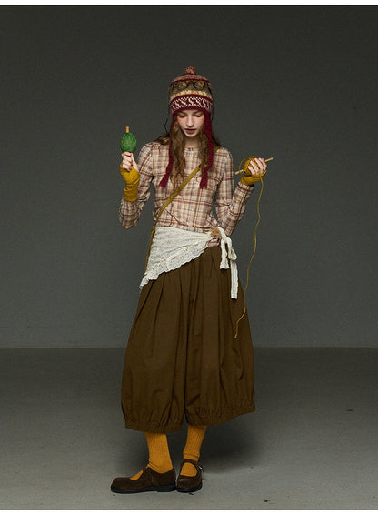 ヴィンテージ風 南瓜ランタンパンツ（7分丈ワイド）