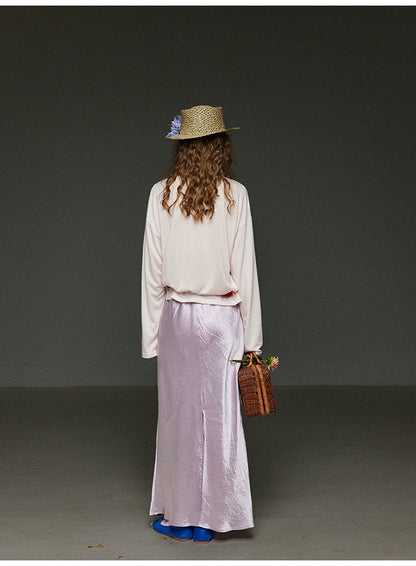 アセテート イレギュラー ストレートスカート