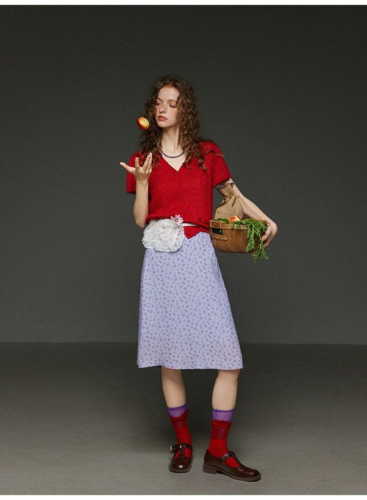 スリムフローラルスカート