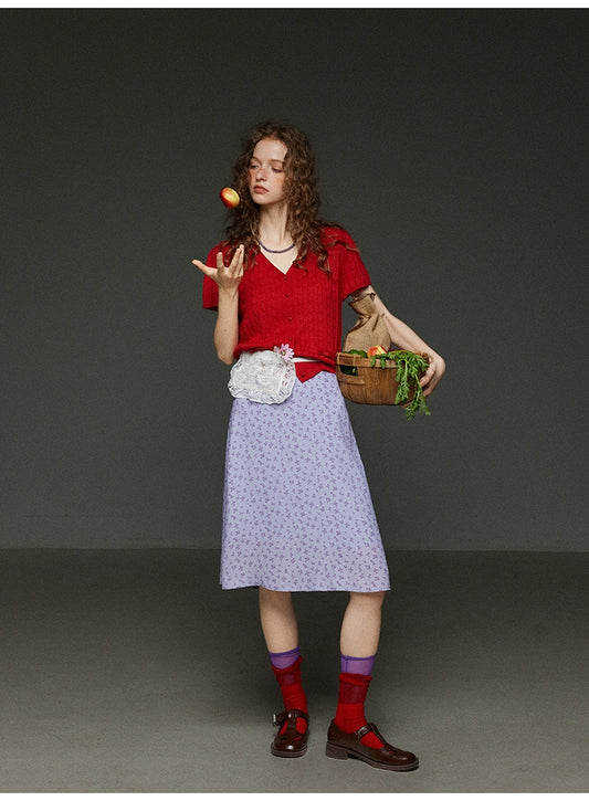 スリムフローラルスカート