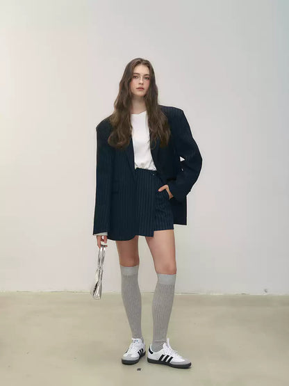 ヴィンテージネイビー・ピンストライプセットアップ（ジャケット＆スカート）