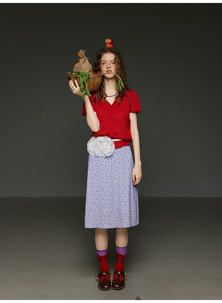 スリムフローラルスカート