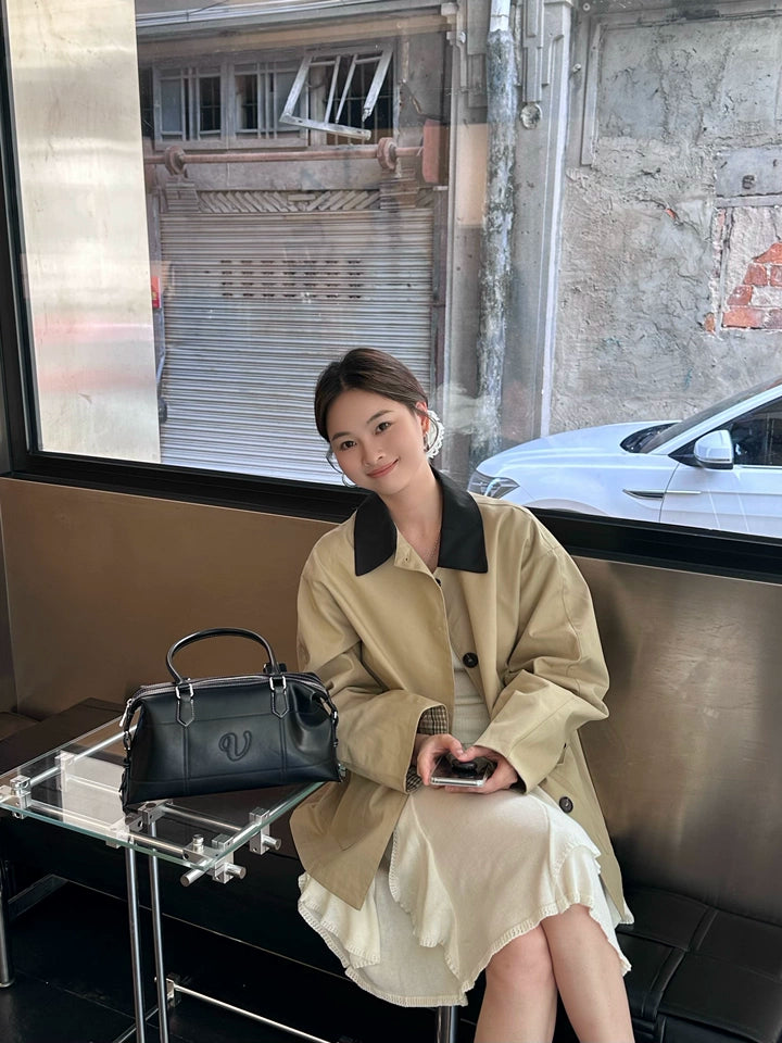 バイカラーカラーパイピングショートジャケット