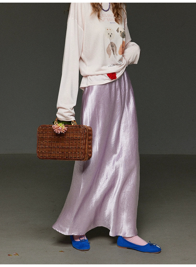 アセテート イレギュラー ストレートスカート