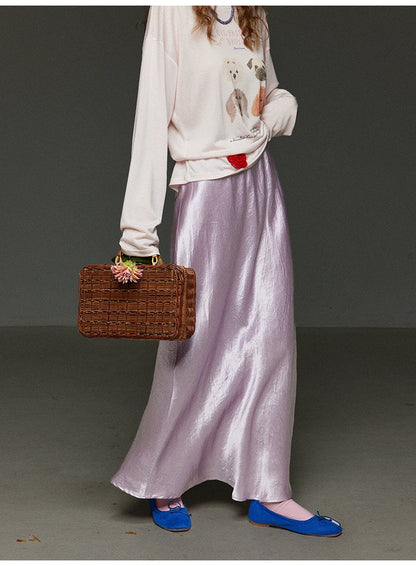 アセテート イレギュラー ストレートスカート