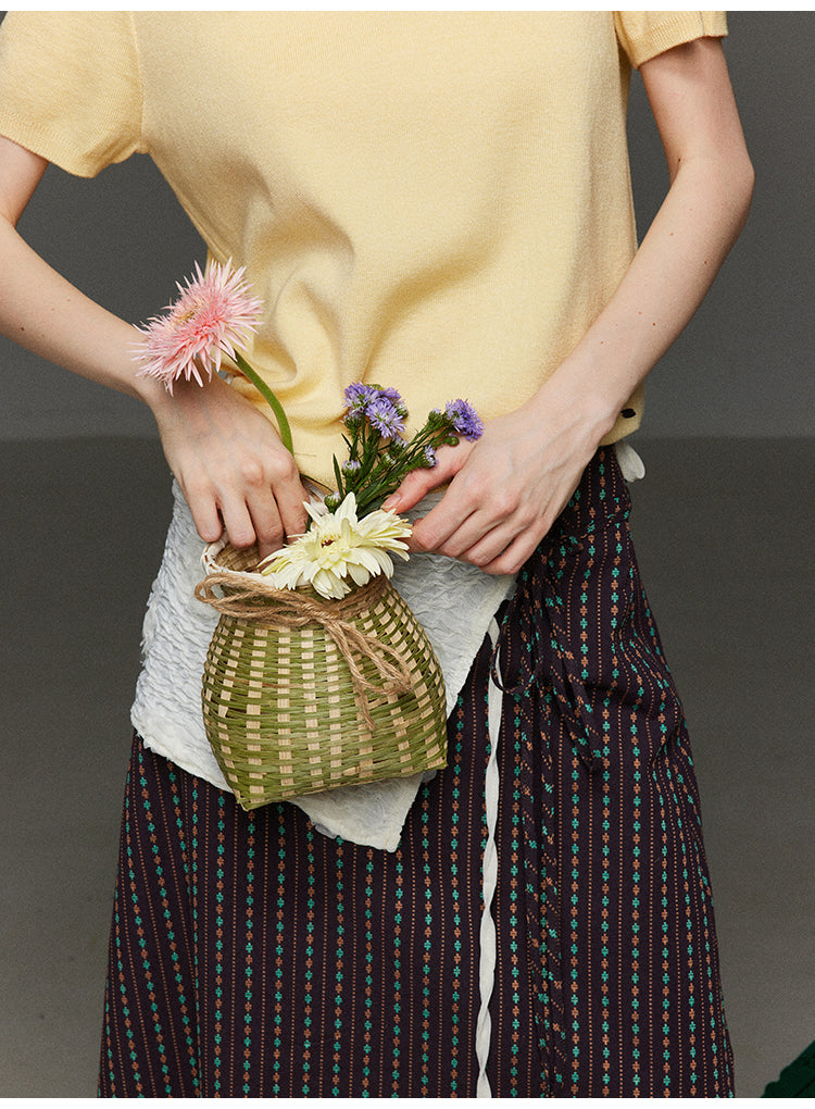 ウール混 ヴィンテージジップポロニット