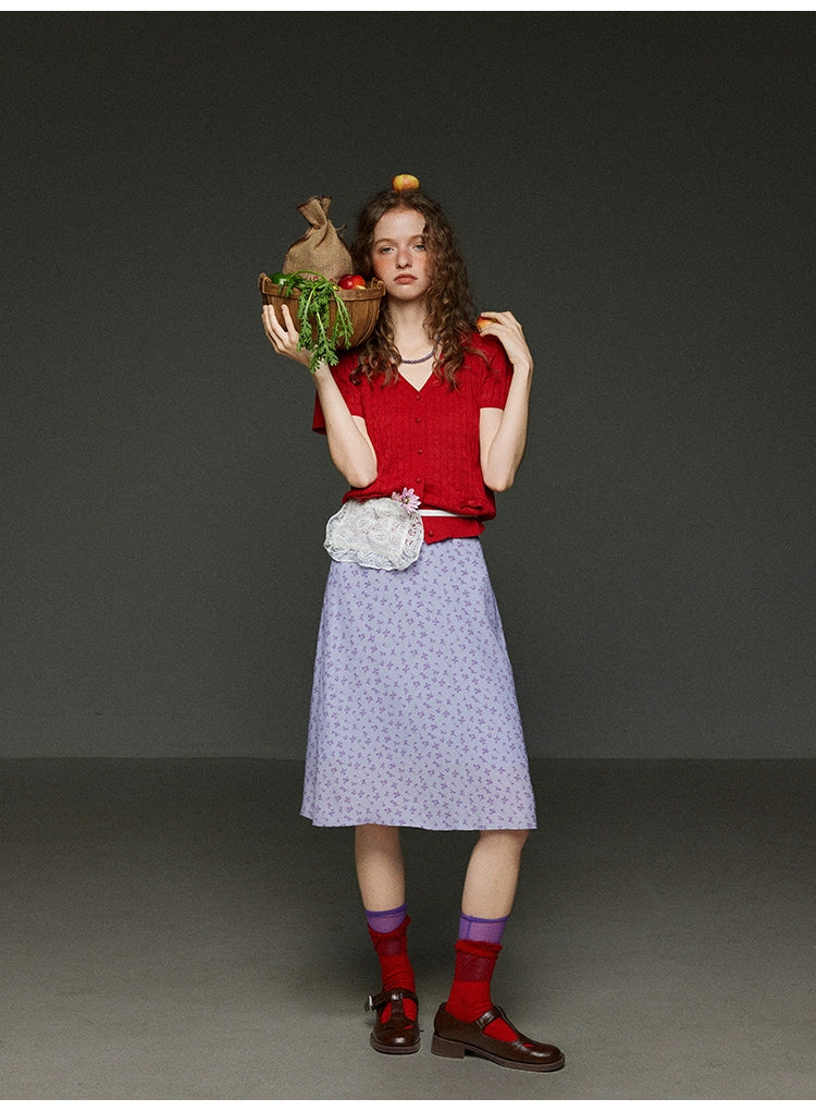 スリムフローラルスカート