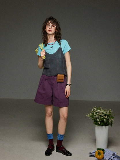 レトロレイヤードニットキャミソール