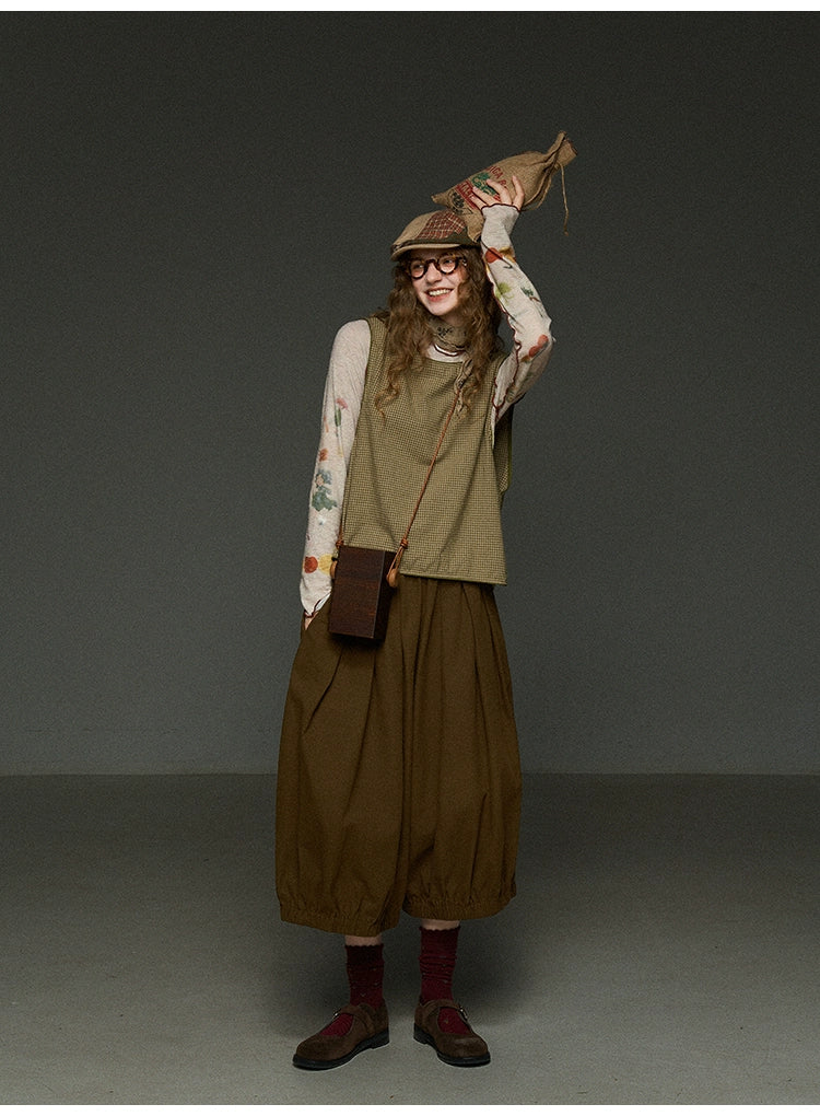 ヴィンテージ風 南瓜ランタンパンツ（7分丈ワイド）