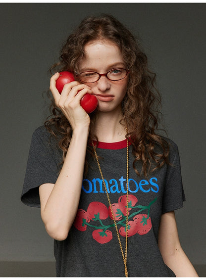 トマトプリント ロゴTシャツ