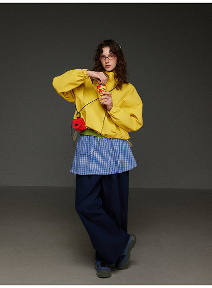 軽やかなハーフジップ連帽ジャケットレディース