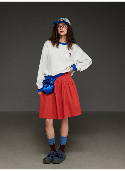 無地ハイウエストプリーツスカート