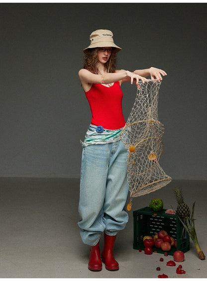 ドーパミン トリコロール ピット ストライプ ニットベスト