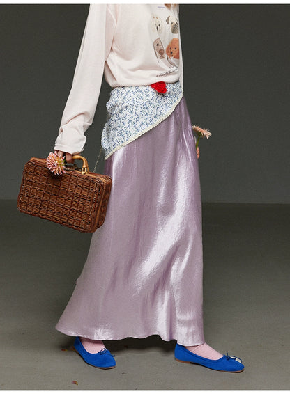 アセテート イレギュラー ストレートスカート