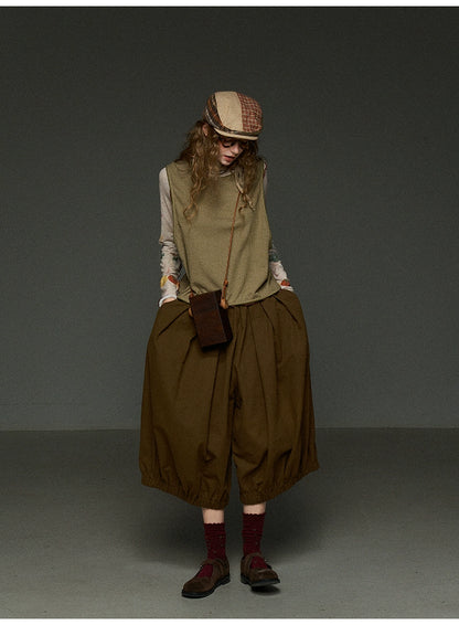 ヴィンテージ風 南瓜ランタンパンツ（7分丈ワイド）