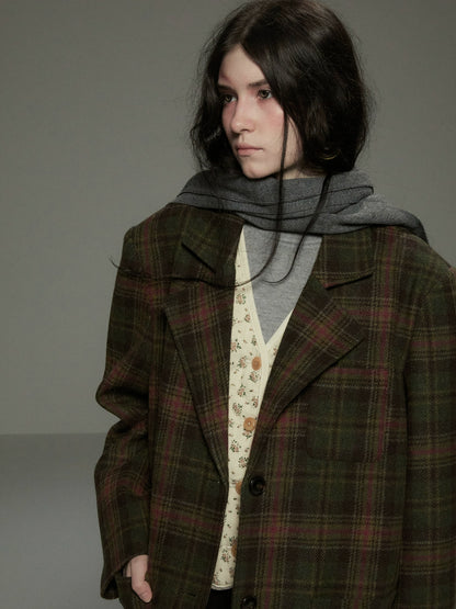 ヘリテージチェック ウールブレザー