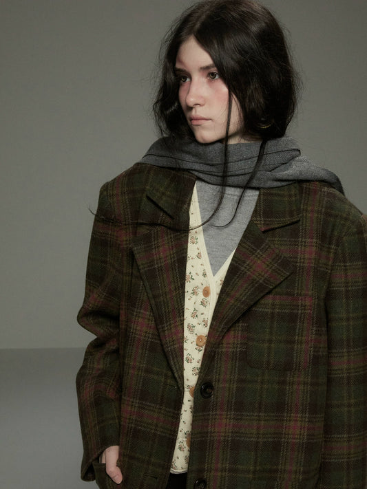 ヘリテージチェック ウールブレザー