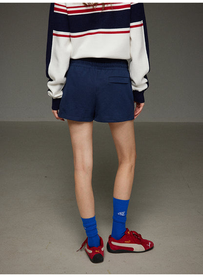 コットンロープストレッチウエストA字型ショートスカート