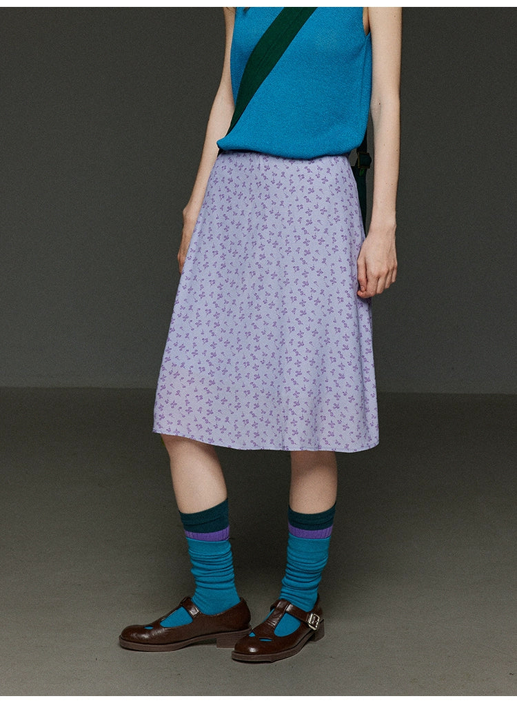 スリムフローラルスカート