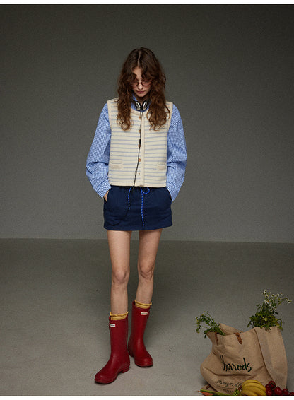 ストライプニットベスト