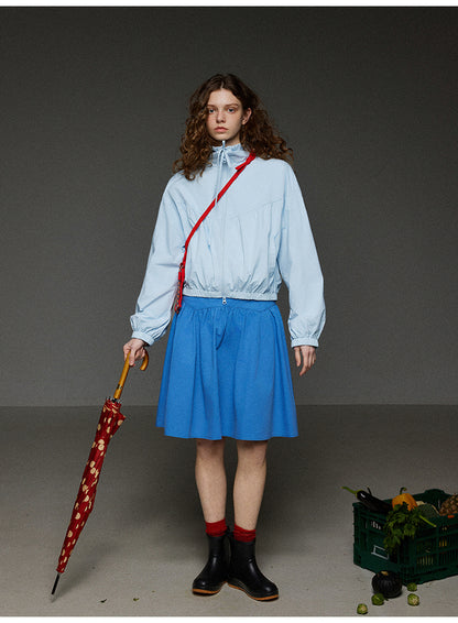 無地ハイウエストプリーツスカート