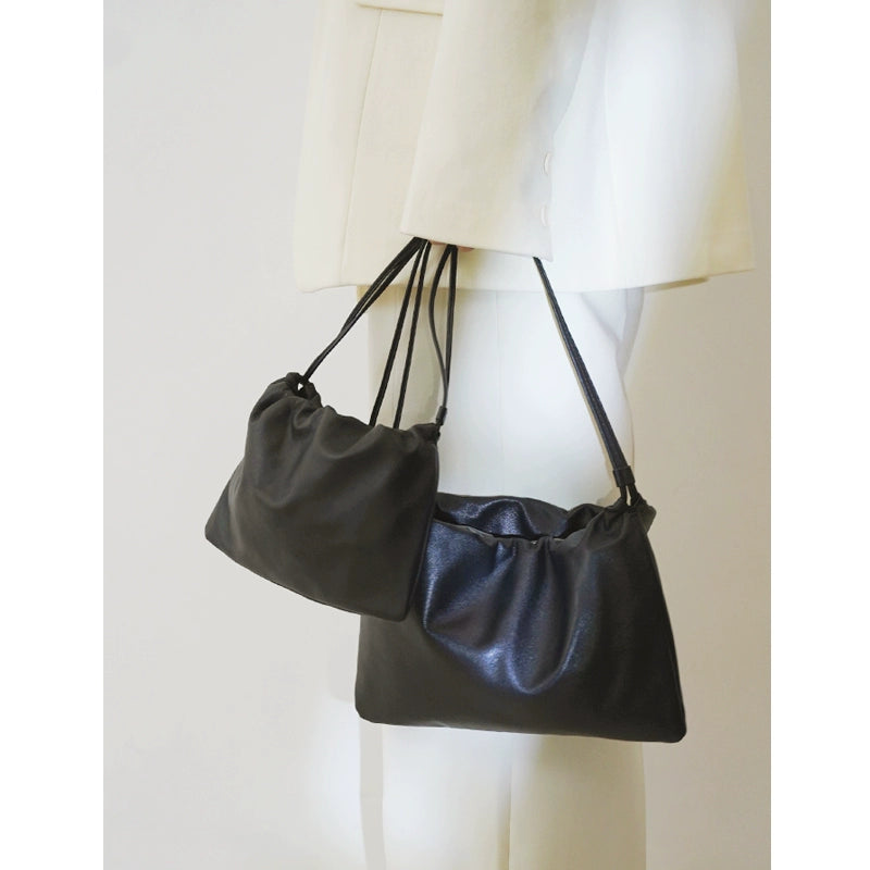 ニッチレザーギャザーショルダーバッグ