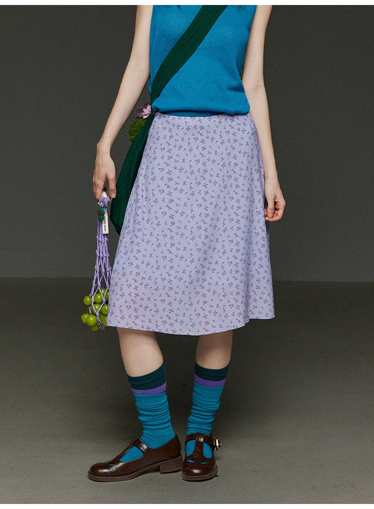 スリムフローラルスカート