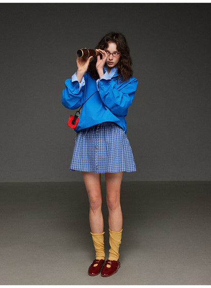 軽やかなハーフジップ連帽ジャケットレディース